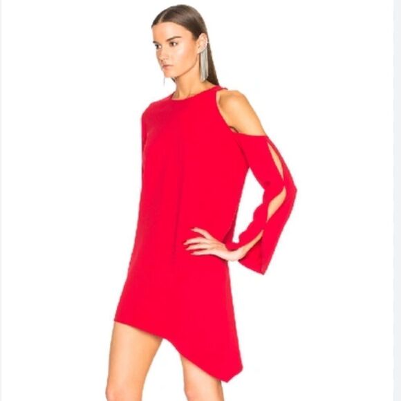 NWT IRO Awati Asymmetrical Poppy Red Mini  Dress Size 40/ US Large - Picture 11 of 16
